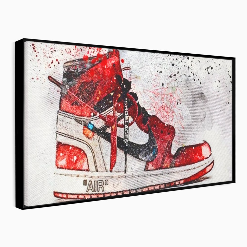 Tablou Canvas Premium, LuxCanva® A1178, Nike Air, Living, Rosu, Jordan, Incaltaminte, Cafenea, Culori Vibrante