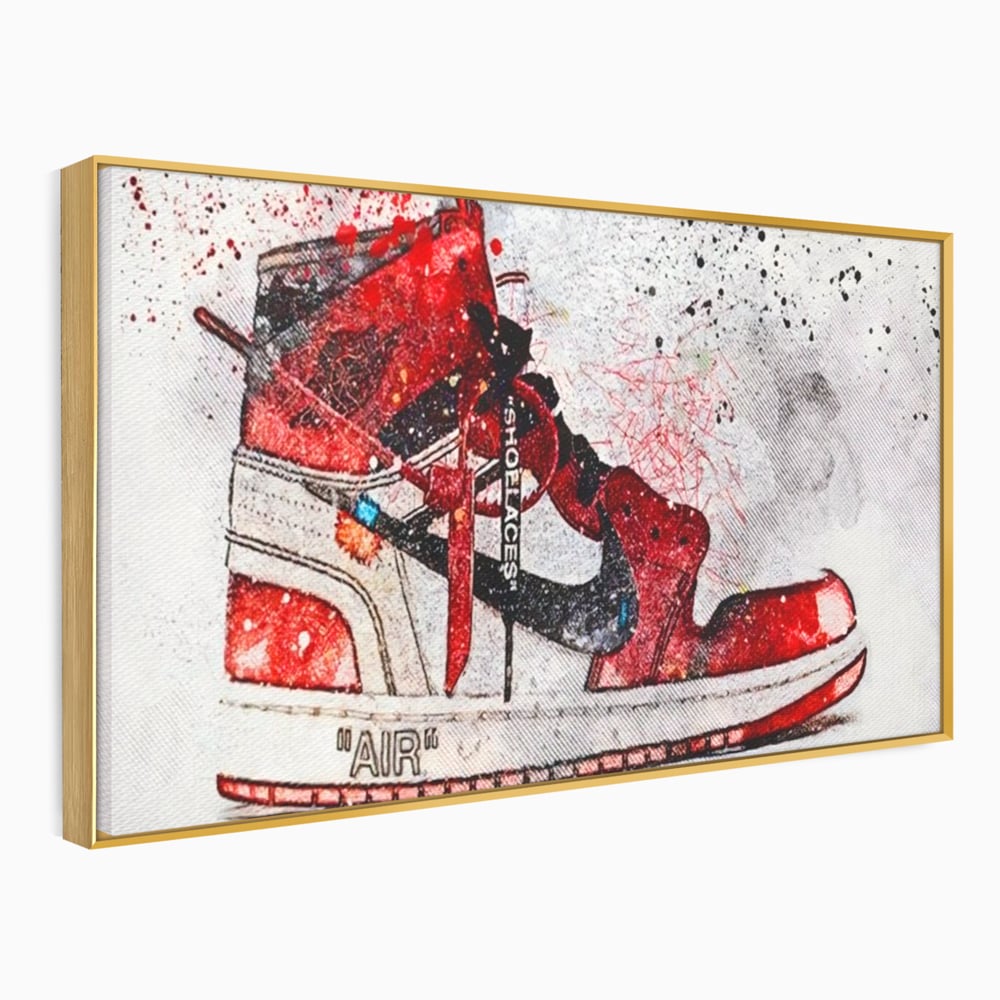 Tablou Canvas Premium, LuxCanva® A1178, Nike Air, Living, Rosu, Jordan, Incaltaminte, Cafenea, Culori Vibrante