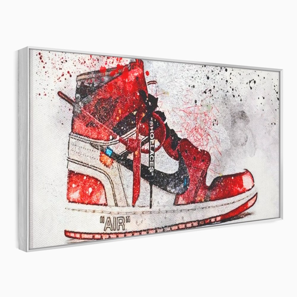 Tablou Canvas Premium, LuxCanva® A1178, Nike Air, Living, Rosu, Jordan, Incaltaminte, Cafenea, Culori Vibrante