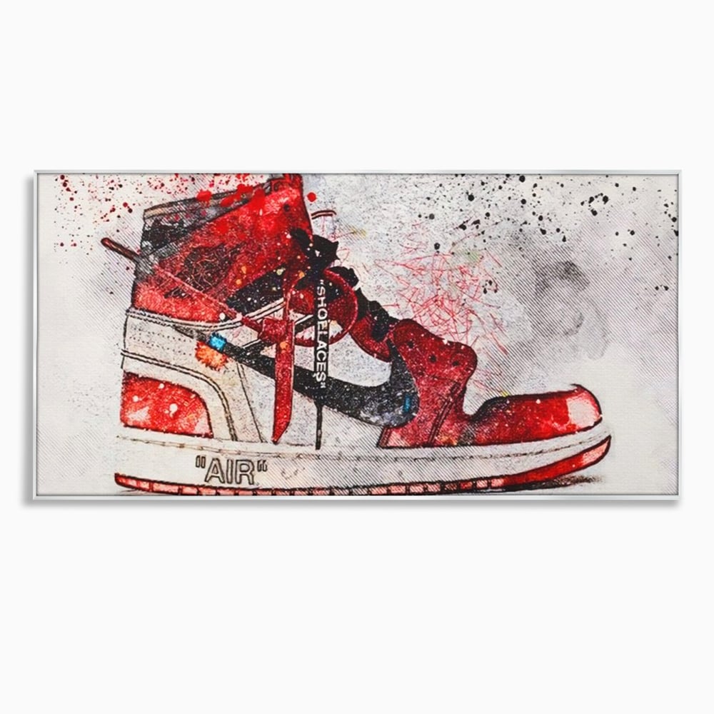 Tablou Canvas Premium, LuxCanva® A1178, Nike Air, Living, Rosu, Jordan, Incaltaminte, Cafenea, Culori Vibrante