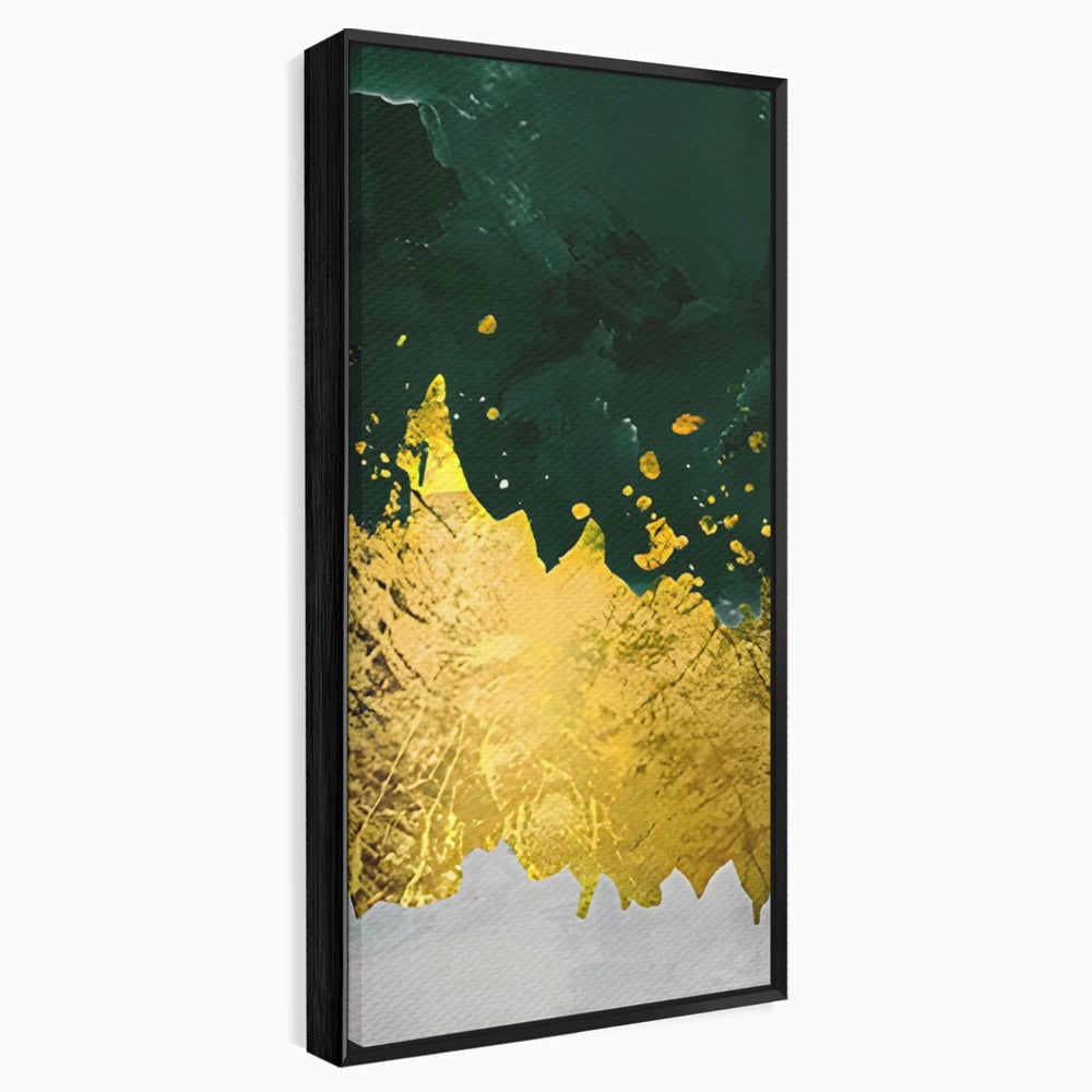 Tablou Canvas Premium LuxCanva® A1179, Green Design , Verde, Cafenea, Auriu, Culori Vibrante