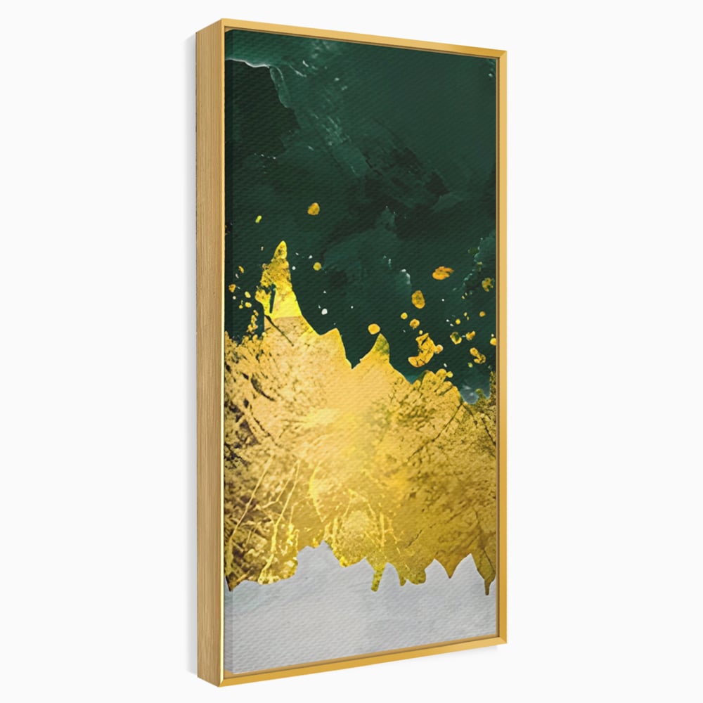 Tablou Canvas Premium LuxCanva® A1179, Green Design , Verde, Cafenea, Auriu, Culori Vibrante