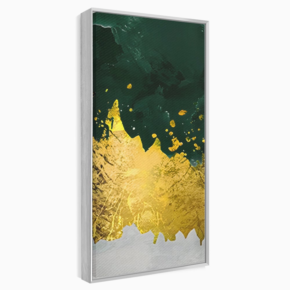Tablou Canvas Premium LuxCanva® A1179, Green Design , Verde, Cafenea, Auriu, Culori Vibrante
