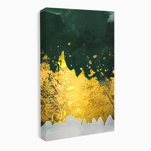 Tablou Canvas Premium LuxCanva® A1179, Green Design , Verde, Cafenea, Auriu, Culori Vibrante