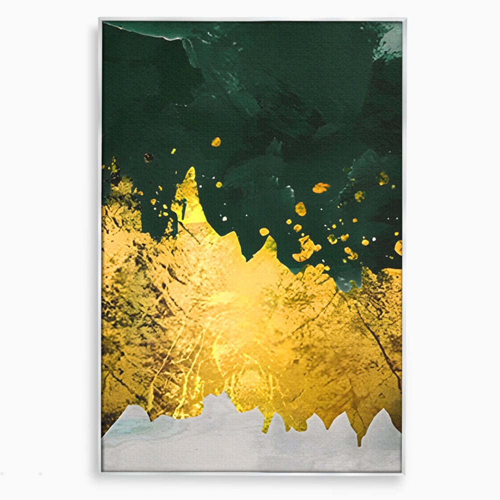 Tablou Canvas Premium LuxCanva® A1179, Green Design , Verde, Cafenea, Auriu, Culori Vibrante