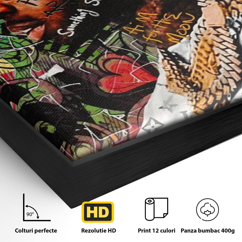 Tablou Canvas Premium LuxCanva® A1180, Travis Scott ,  Jacques Berman Webster, Studio, Rapper, Cantaret, Culori Vibrante