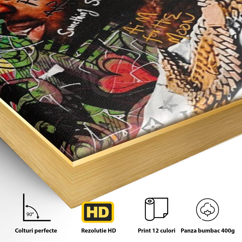 Tablou Canvas Premium LuxCanva® A1180, Travis Scott ,  Jacques Berman Webster, Studio, Rapper, Cantaret, Culori Vibrante