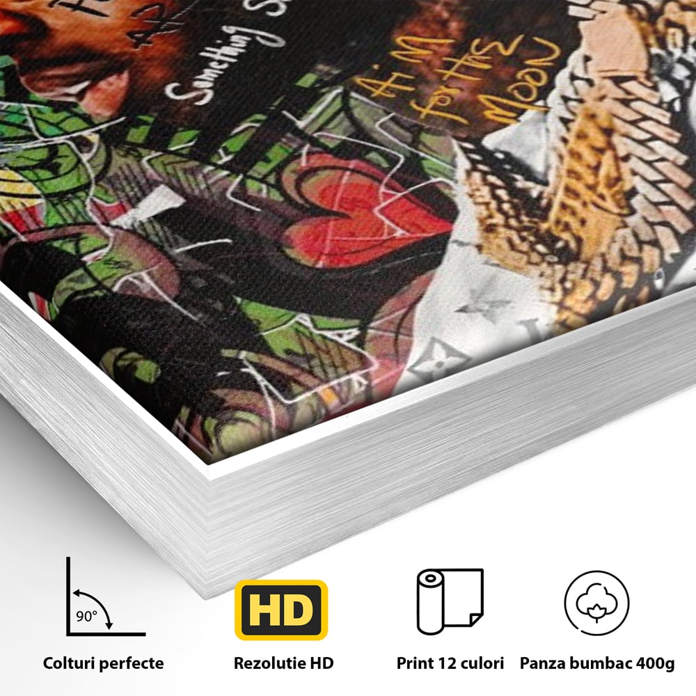 Tablou Canvas Premium LuxCanva® A1180, Travis Scott ,  Jacques Berman Webster, Studio, Rapper, Cantaret, Culori Vibrante