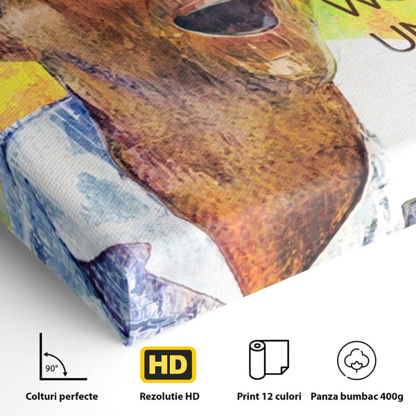 Tablou Canvas Premium LuxCanva® A1181, Work , Leo DiCaprio, Birou, Motivational, Culori Vibrante