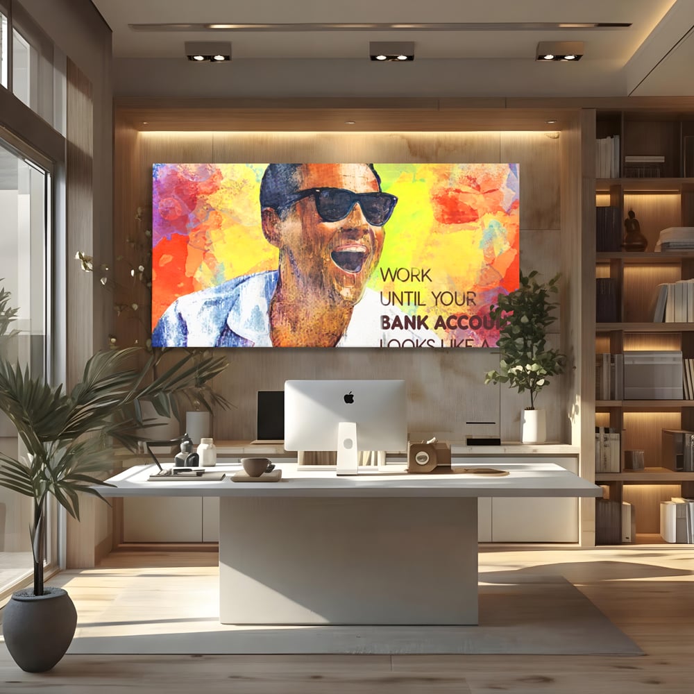 Tablou Canvas Premium LuxCanva® A1181, Work , Leo DiCaprio, Birou, Motivational, Culori Vibrante
