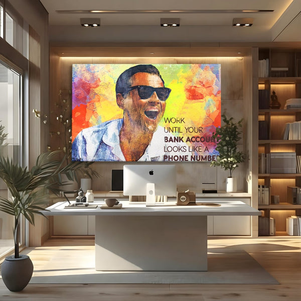 Tablou Canvas Premium LuxCanva® A1181, Work , Leo DiCaprio, Birou, Motivational, Culori Vibrante