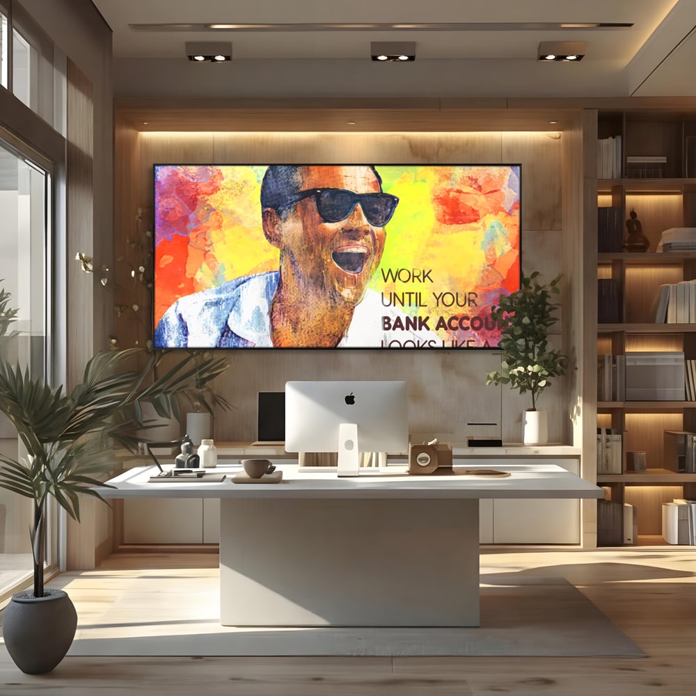 Tablou Canvas Premium LuxCanva® A1181, Work , Leo DiCaprio, Birou, Motivational, Culori Vibrante