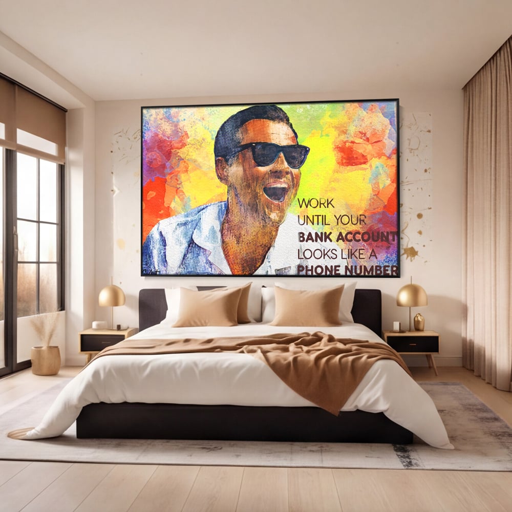 Tablou Canvas Premium LuxCanva® A1181, Work , Leo DiCaprio, Birou, Motivational, Culori Vibrante