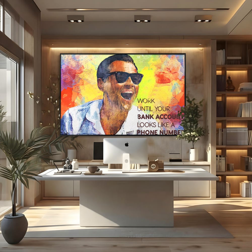 Tablou Canvas Premium LuxCanva® A1181, Work , Leo DiCaprio, Birou, Motivational, Culori Vibrante