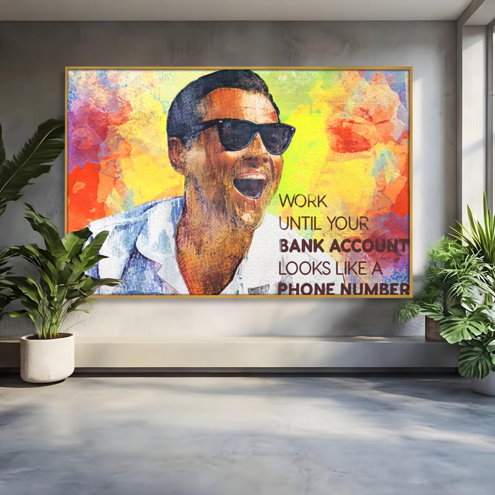 Tablou Canvas Premium LuxCanva® A1181, Work , Leo DiCaprio, Birou, Motivational, Culori Vibrante