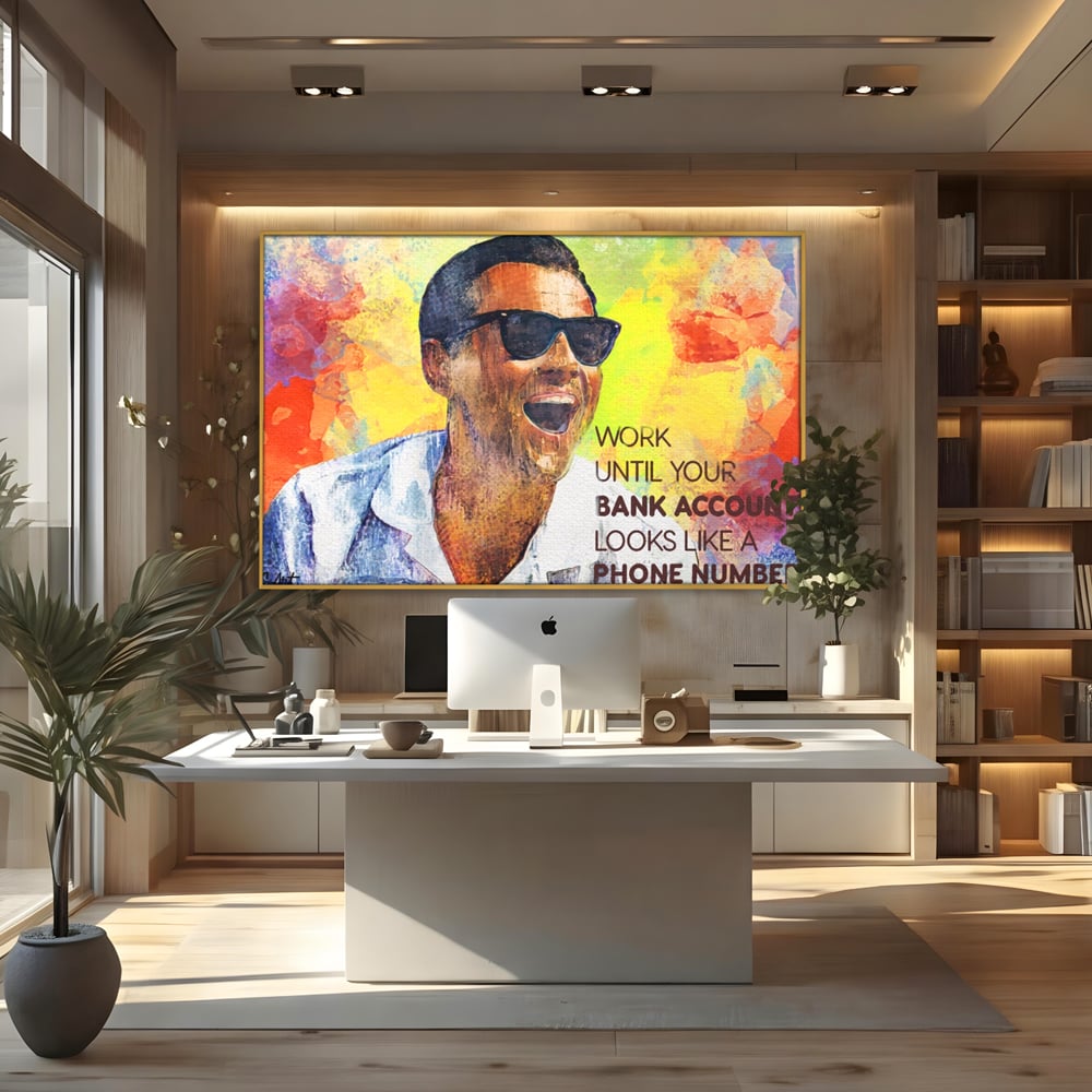 Tablou Canvas Premium LuxCanva® A1181, Work , Leo DiCaprio, Birou, Motivational, Culori Vibrante