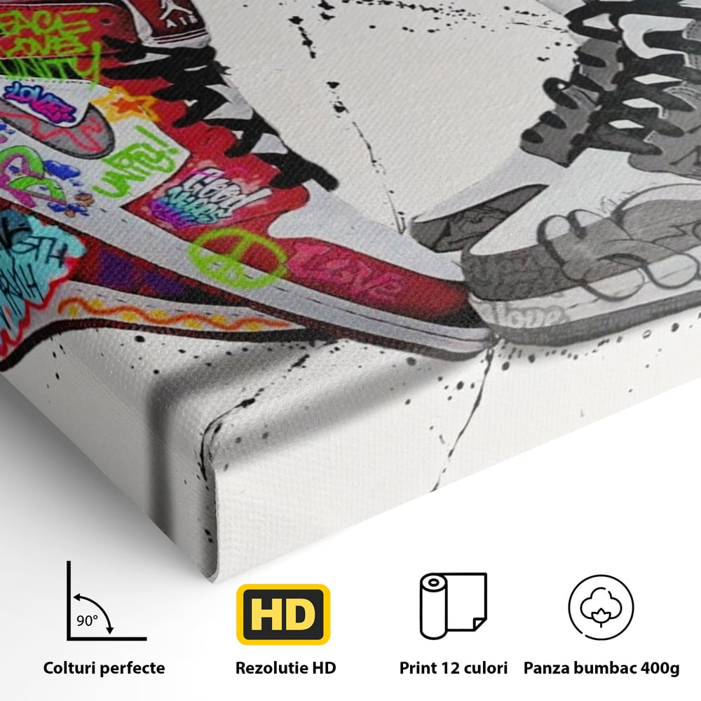 Leinwand Premium Leinwand Wandbilder, LuxCanva® A1183, Air Jordan Paar, Wohnen, Adidasi, Paar, Liebende, Nike, Schlafzimmer, Lebendige Farben