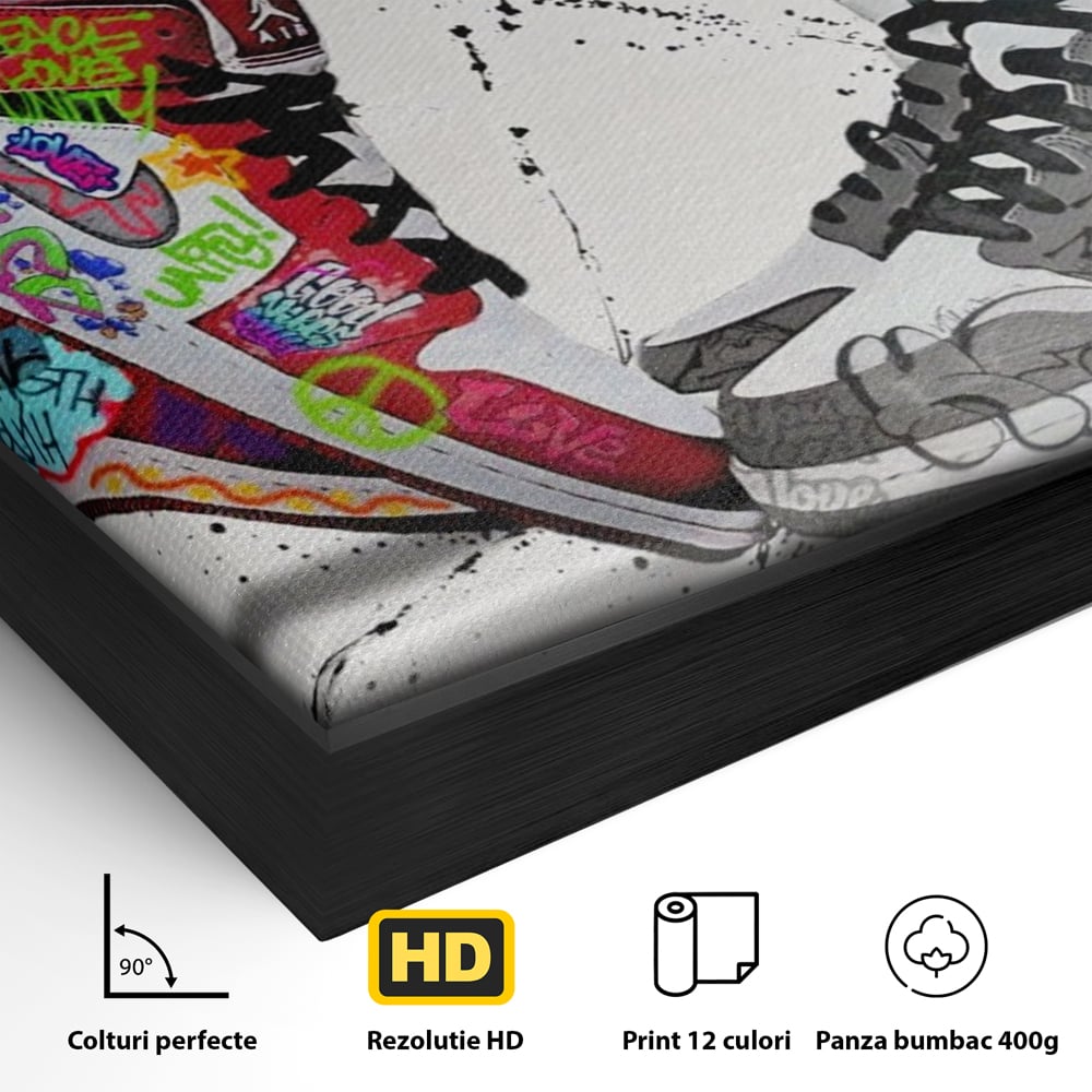 Leinwand Premium Leinwand Wandbilder, LuxCanva® A1183, Air Jordan Paar, Wohnen, Adidasi, Paar, Liebende, Nike, Schlafzimmer, Lebendige Farben