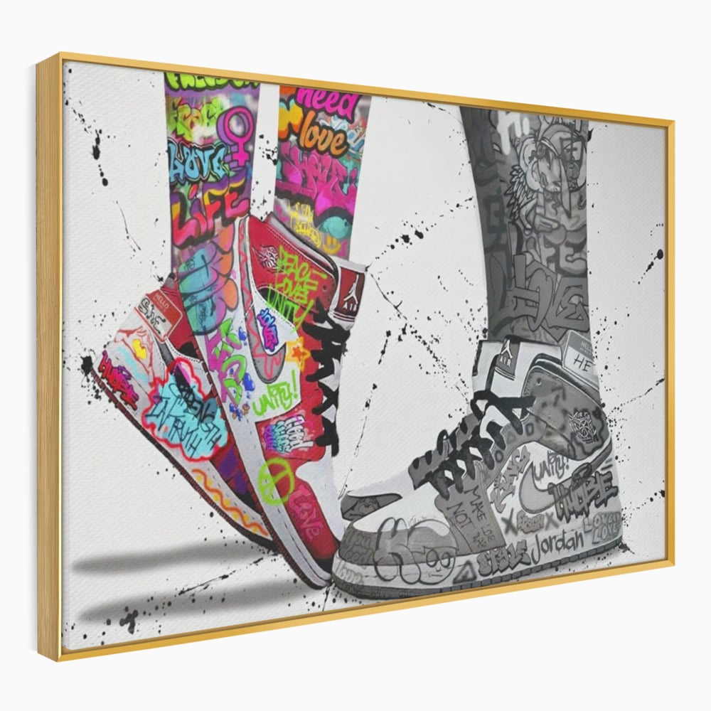 Leinwand Premium Leinwand Wandbilder, LuxCanva® A1183, Air Jordan Paar, Wohnen, Adidasi, Paar, Liebende, Nike, Schlafzimmer, Lebendige Farben