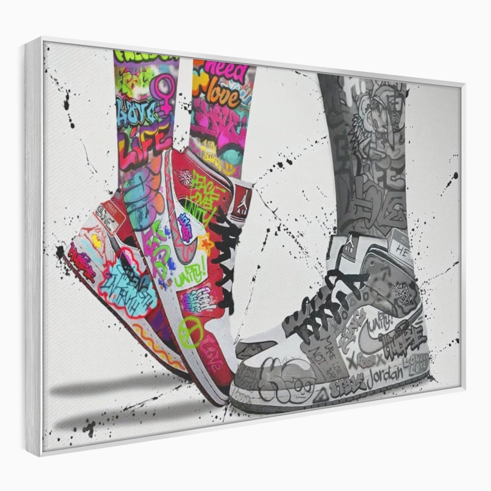 Leinwand Premium Leinwand Wandbilder, LuxCanva® A1183, Air Jordan Paar, Wohnen, Adidasi, Paar, Liebende, Nike, Schlafzimmer, Lebendige Farben