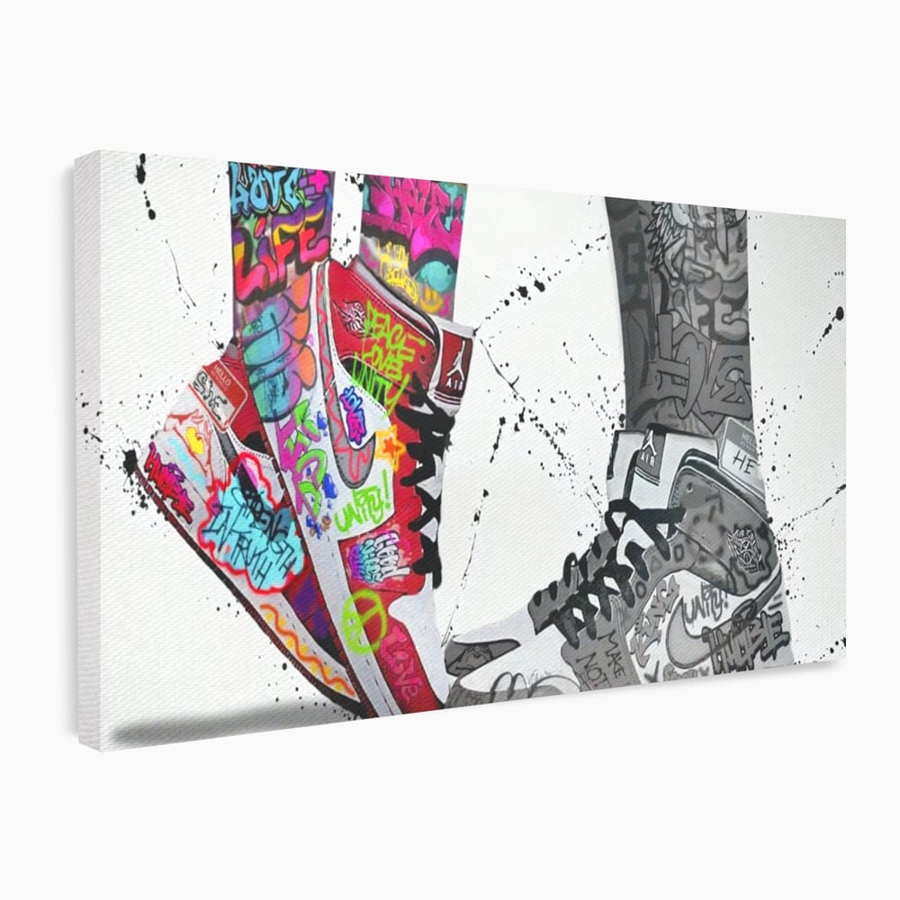 Leinwand Premium Leinwand Wandbilder, LuxCanva® A1183, Air Jordan Paar, Wohnen, Adidasi, Paar, Liebende, Nike, Schlafzimmer, Lebendige Farben
