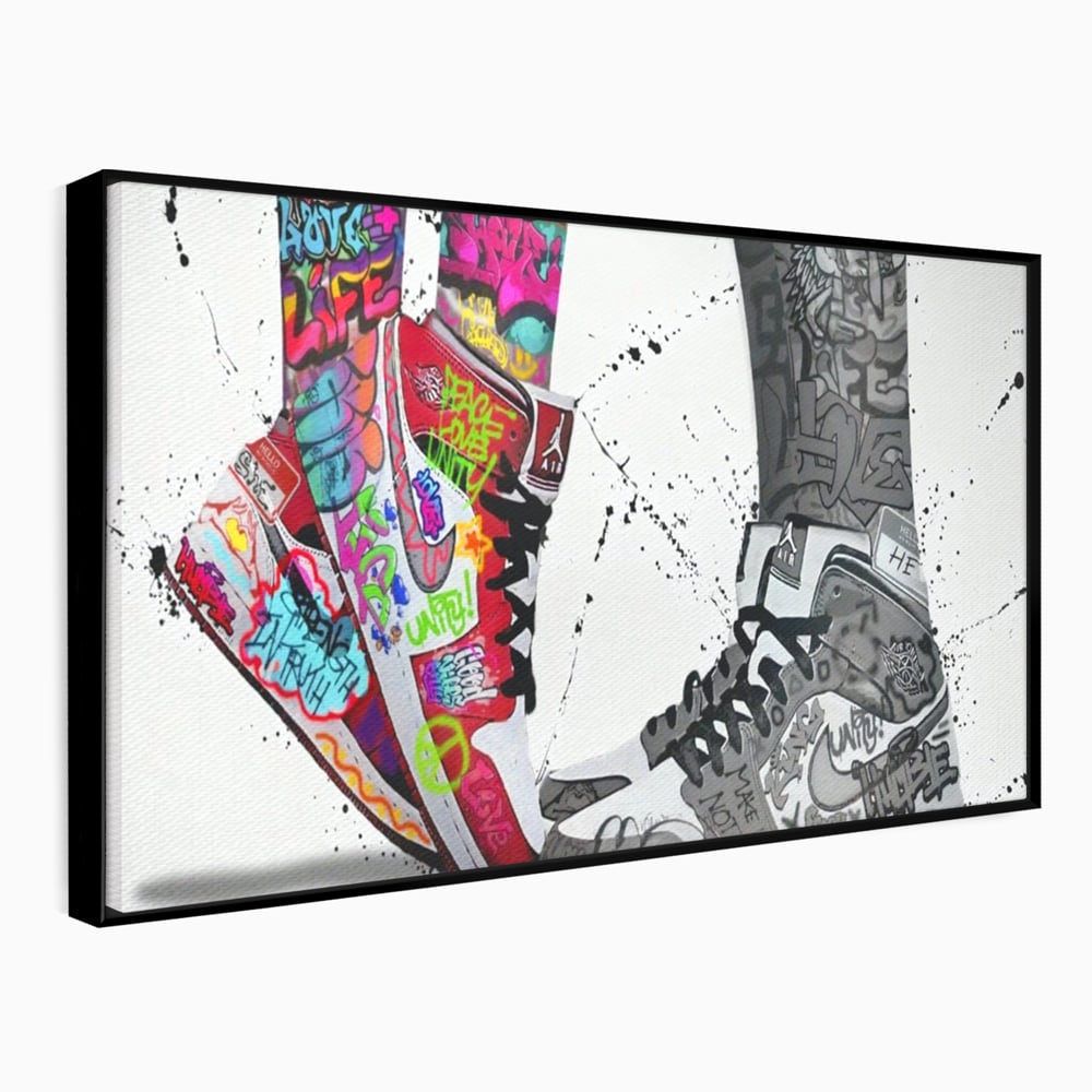 Leinwand Premium Leinwand Wandbilder, LuxCanva® A1183, Air Jordan Paar, Wohnen, Adidasi, Paar, Liebende, Nike, Schlafzimmer, Lebendige Farben