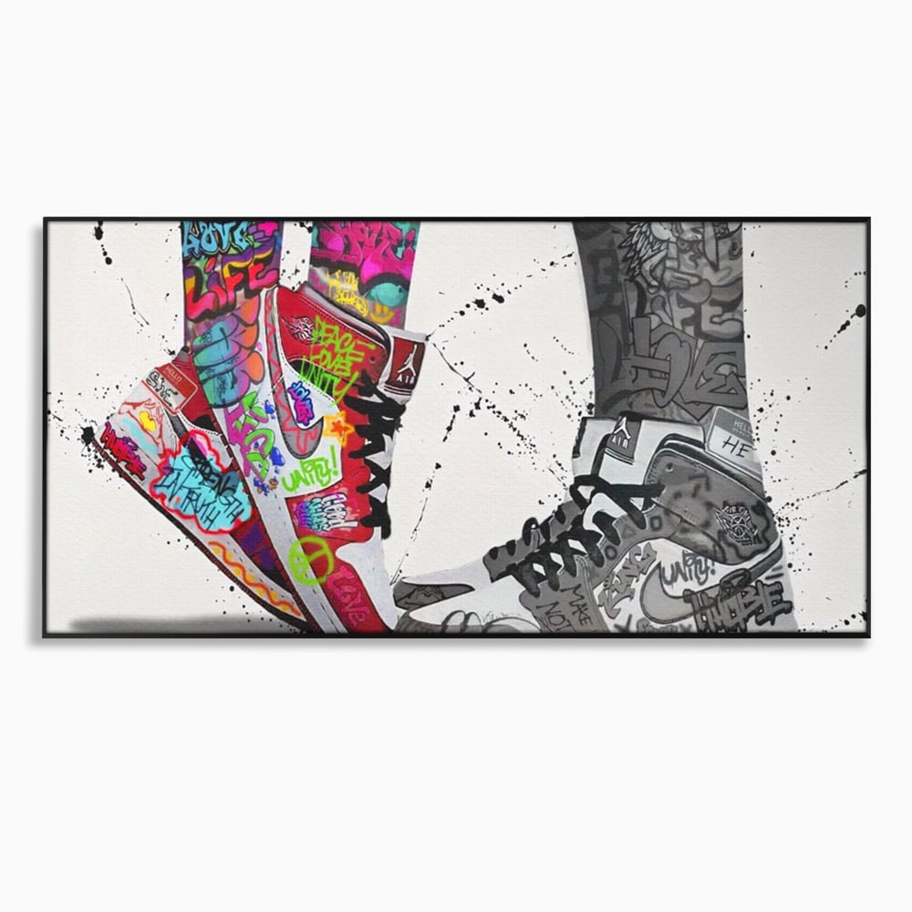 Leinwand Premium Leinwand Wandbilder, LuxCanva® A1183, Air Jordan Paar, Wohnen, Adidasi, Paar, Liebende, Nike, Schlafzimmer, Lebendige Farben