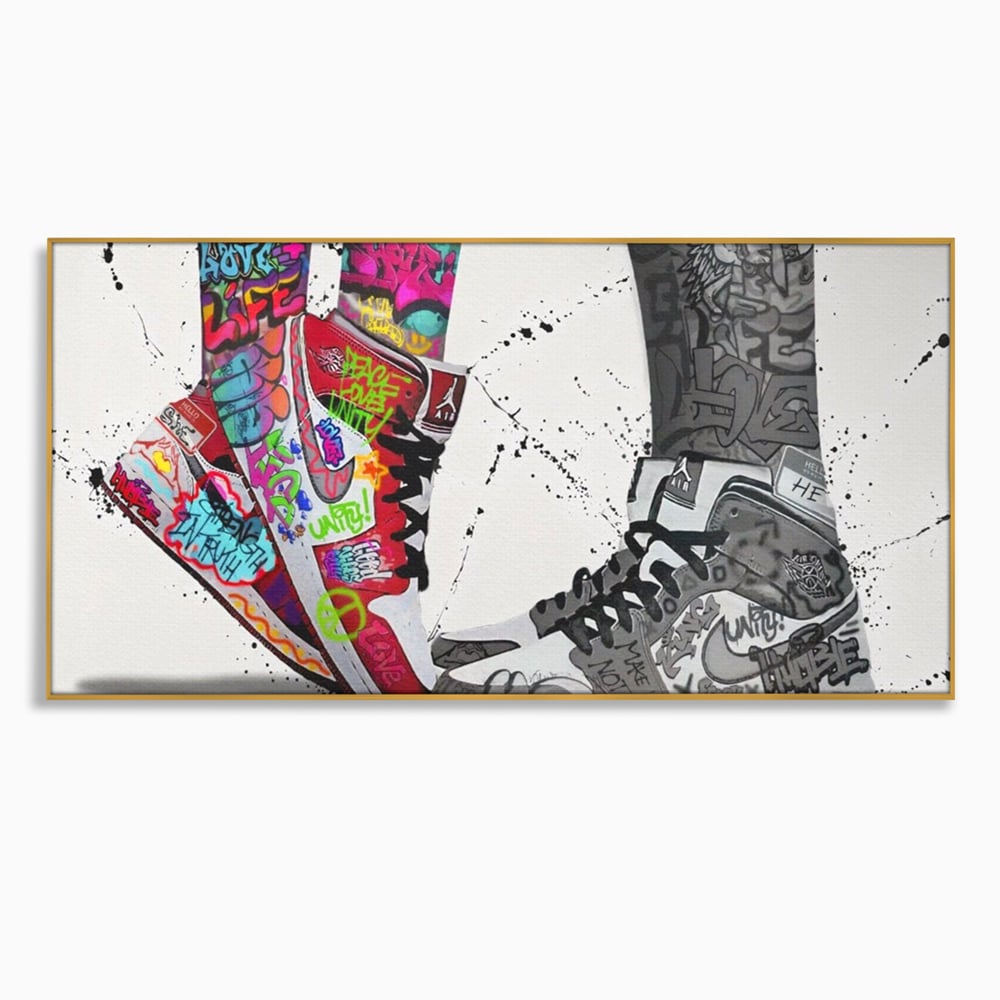 Leinwand Premium Leinwand Wandbilder, LuxCanva® A1183, Air Jordan Paar, Wohnen, Adidasi, Paar, Liebende, Nike, Schlafzimmer, Lebendige Farben