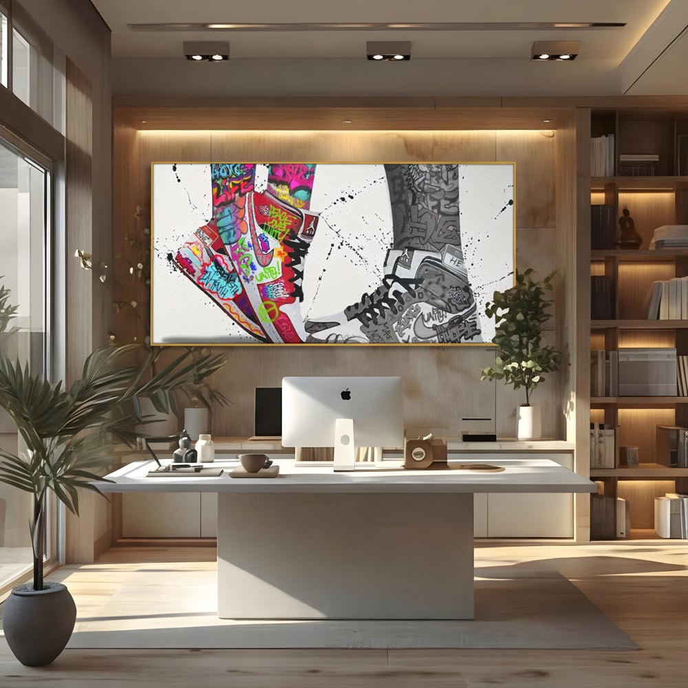 Leinwand Premium Leinwand Wandbilder, LuxCanva® A1183, Air Jordan Paar, Wohnen, Adidasi, Paar, Liebende, Nike, Schlafzimmer, Lebendige Farben