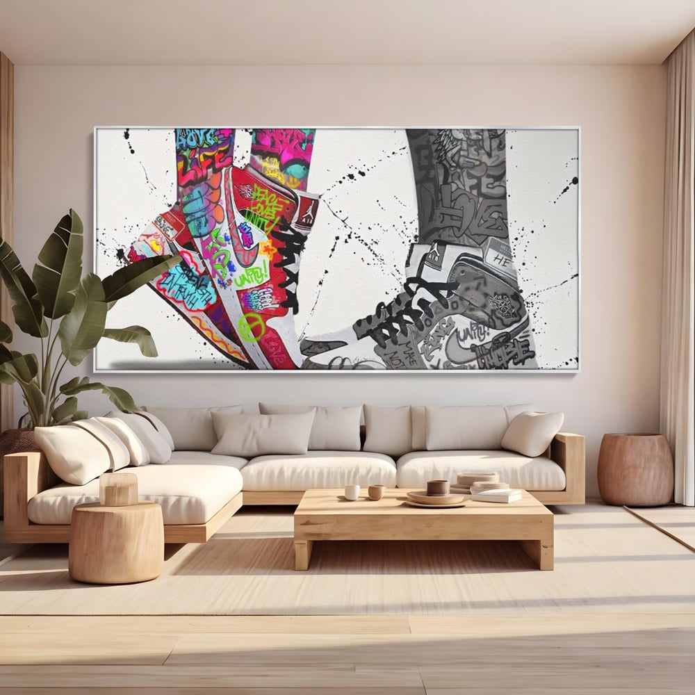 Leinwand Premium Leinwand Wandbilder, LuxCanva® A1183, Air Jordan Paar, Wohnen, Adidasi, Paar, Liebende, Nike, Schlafzimmer, Lebendige Farben