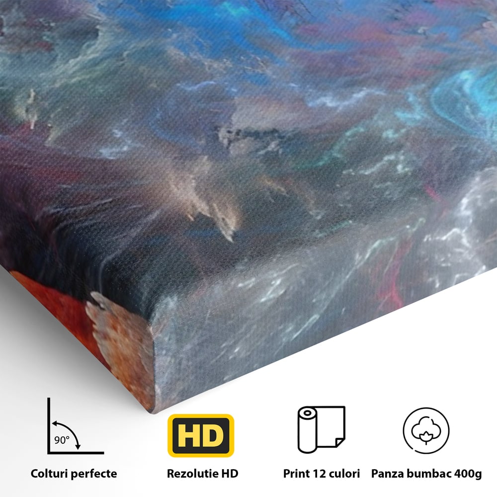 Tablou Canvas Premium LuxCanva® A1185, Colorful Cosmos , Colorat, Spatiu, Dormitor Abstract, Culori Vibrante