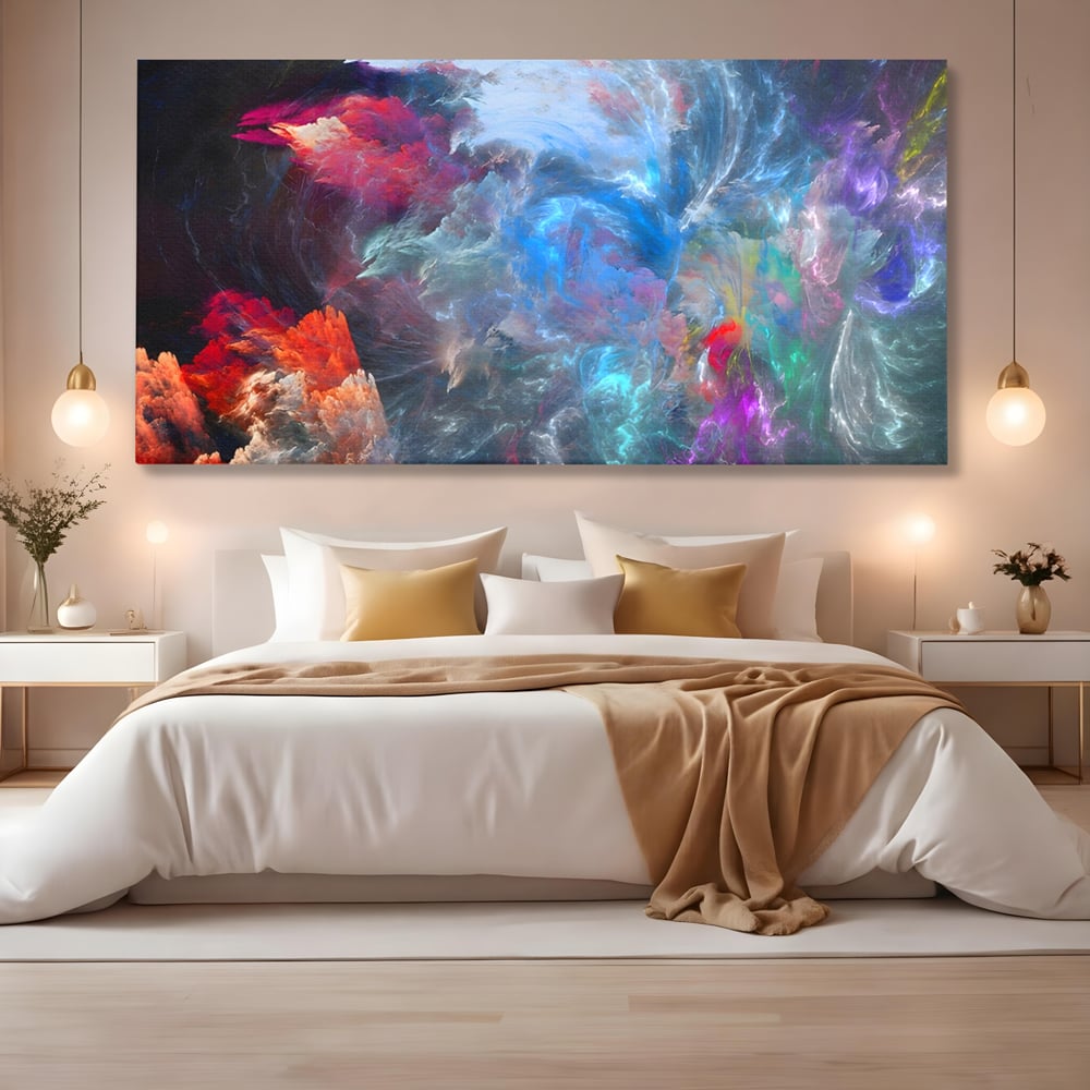 Tablou Canvas Premium LuxCanva® A1185, Colorful Cosmos , Colorat, Spatiu, Dormitor Abstract, Culori Vibrante