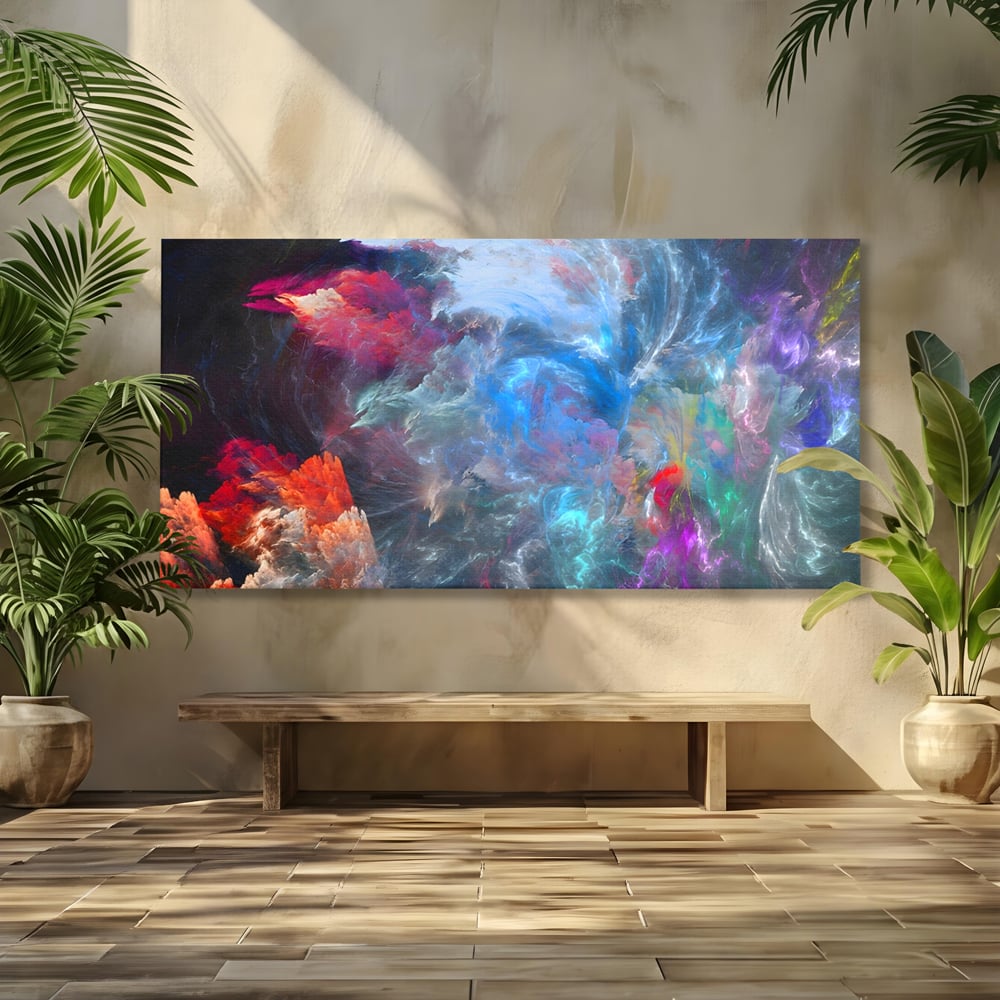 Tablou Canvas Premium LuxCanva® A1185, Colorful Cosmos , Colorat, Spatiu, Dormitor Abstract, Culori Vibrante