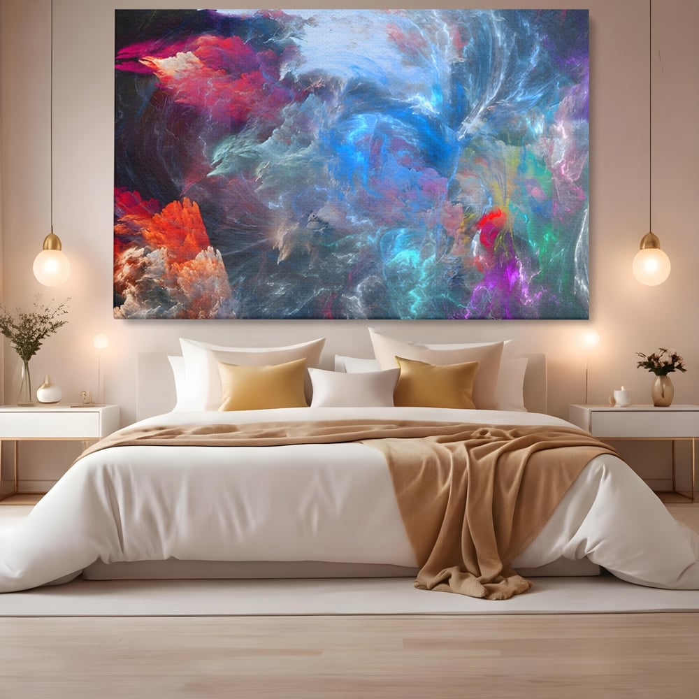 Tablou Canvas Premium LuxCanva® A1185, Colorful Cosmos , Colorat, Spatiu, Dormitor Abstract, Culori Vibrante