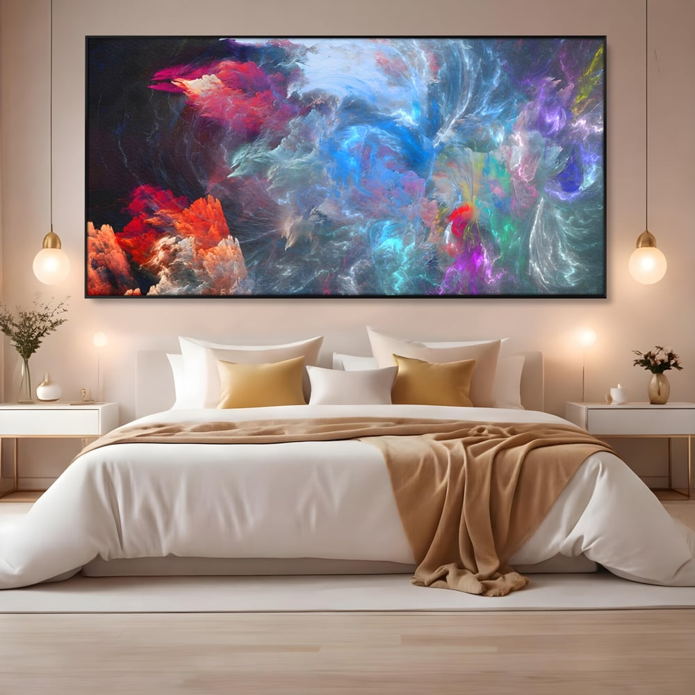 Tablou Canvas Premium LuxCanva® A1185, Colorful Cosmos , Colorat, Spatiu, Dormitor Abstract, Culori Vibrante
