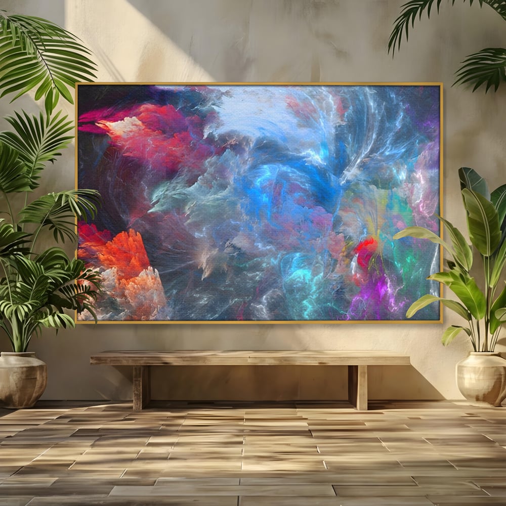 Tablou Canvas Premium LuxCanva® A1185, Colorful Cosmos , Colorat, Spatiu, Dormitor Abstract, Culori Vibrante