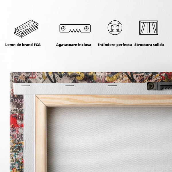 Tablou Canvas Premium LuxCanva® A1186, Life Is Beautiful , Inimi, Decorativ, Dormitor, Abstract, Culori Vibrante