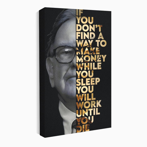 Tablou Canvas Premium LuxCanva® A1187, Warren Buffett , Om De Afacefri, Motivational, Birou, Investitor, Culori Vibrante