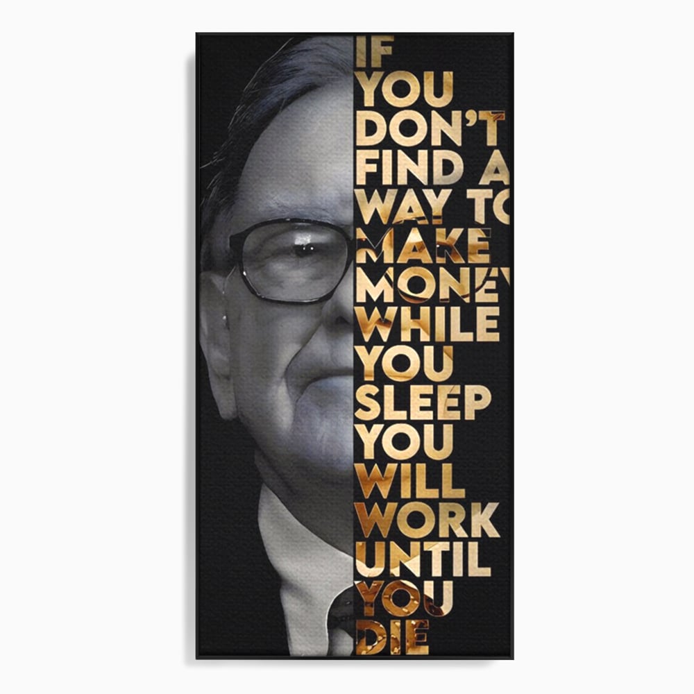 Leinwandbilder Premium LuxCanva® A1187, Warren Buffett , Geschäftsmann, Motivationsbild, Motivationsbild, Büro, Investor, leuchtende Farben
