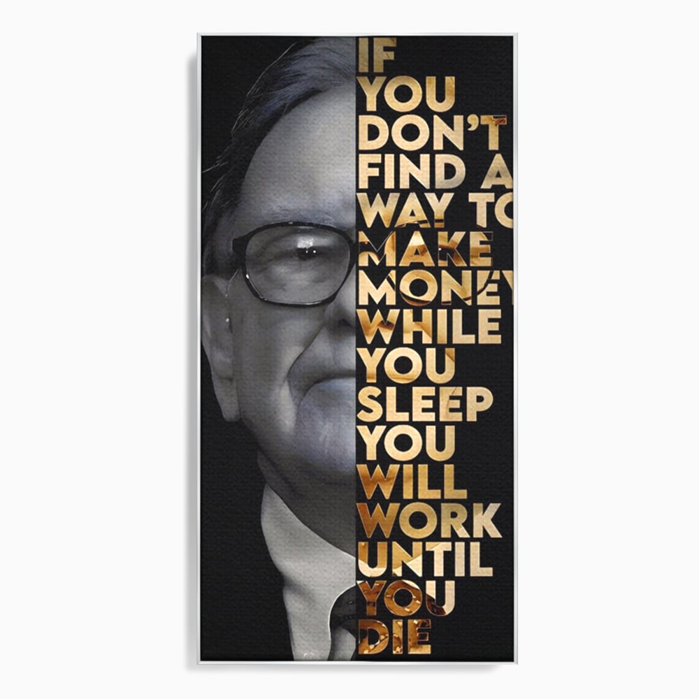Leinwandbilder Premium LuxCanva® A1187, Warren Buffett , Geschäftsmann, Motivationsbild, Motivationsbild, Büro, Investor, leuchtende Farben