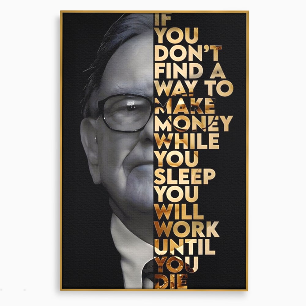 Leinwandbilder Premium LuxCanva® A1187, Warren Buffett , Geschäftsmann, Motivationsbild, Motivationsbild, Büro, Investor, leuchtende Farben