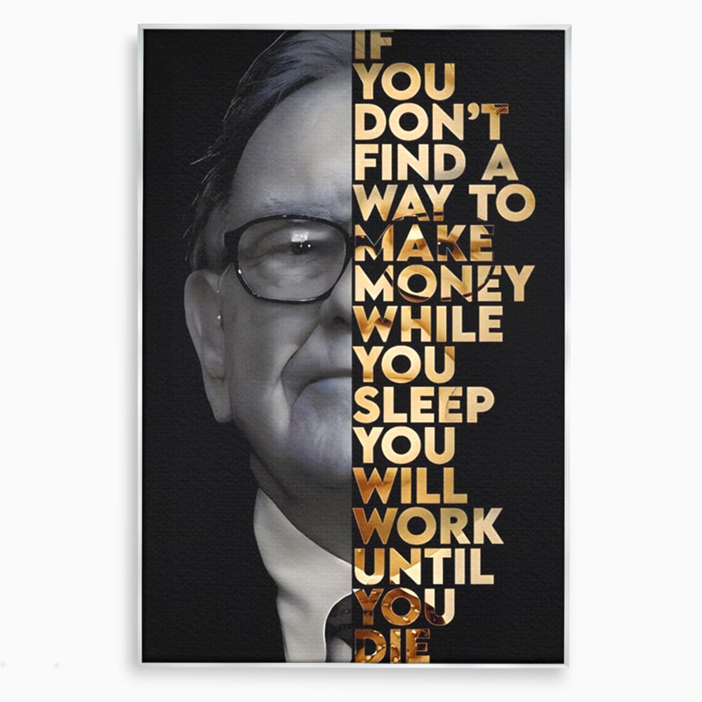 Leinwandbilder Premium LuxCanva® A1187, Warren Buffett , Geschäftsmann, Motivationsbild, Motivationsbild, Büro, Investor, leuchtende Farben