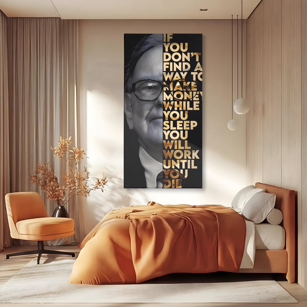 Leinwandbilder Premium LuxCanva® A1187, Warren Buffett , Geschäftsmann, Motivationsbild, Motivationsbild, Büro, Investor, leuchtende Farben