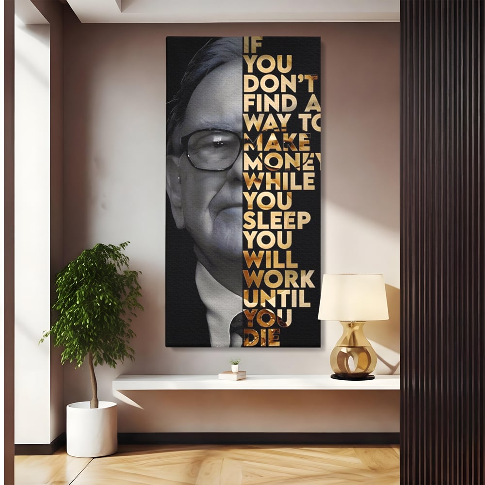 Leinwandbilder Premium LuxCanva® A1187, Warren Buffett , Geschäftsmann, Motivationsbild, Motivationsbild, Büro, Investor, leuchtende Farben