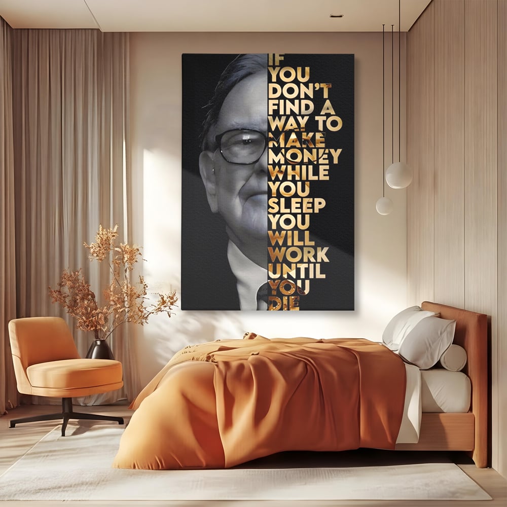 Leinwandbilder Premium LuxCanva® A1187, Warren Buffett , Geschäftsmann, Motivationsbild, Motivationsbild, Büro, Investor, leuchtende Farben