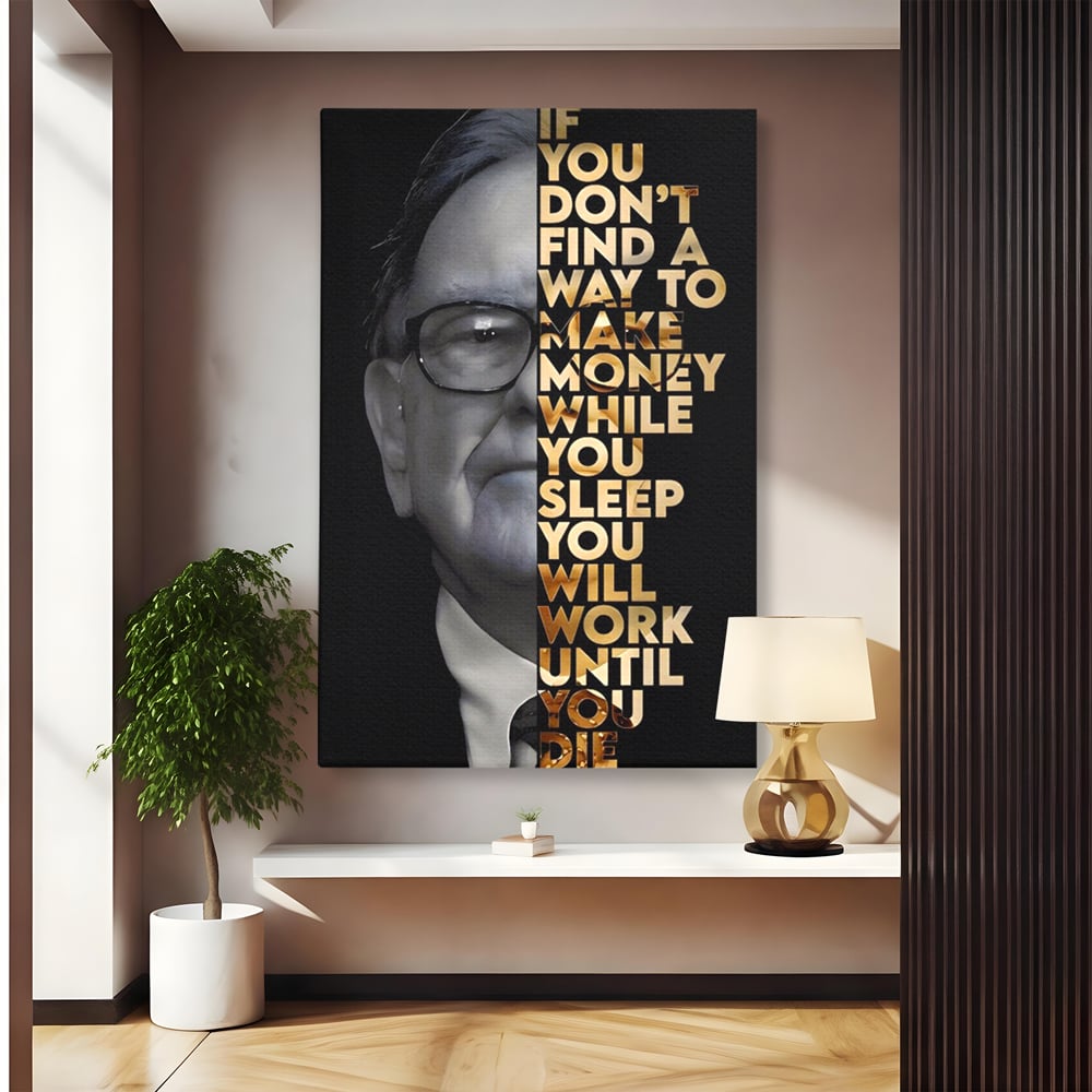 Leinwandbilder Premium LuxCanva® A1187, Warren Buffett , Geschäftsmann, Motivationsbild, Motivationsbild, Büro, Investor, leuchtende Farben