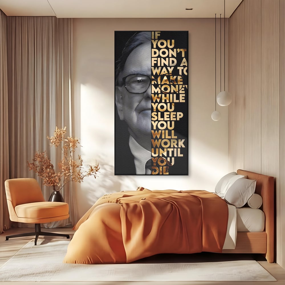 Leinwandbilder Premium LuxCanva® A1187, Warren Buffett , Geschäftsmann, Motivationsbild, Motivationsbild, Büro, Investor, leuchtende Farben