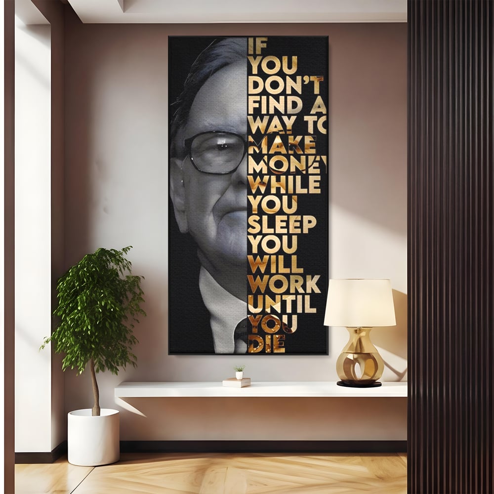 Leinwandbilder Premium LuxCanva® A1187, Warren Buffett , Geschäftsmann, Motivationsbild, Motivationsbild, Büro, Investor, leuchtende Farben
