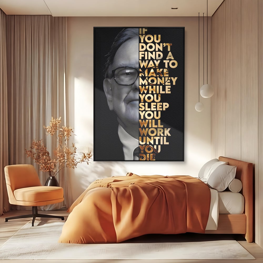 Leinwandbilder Premium LuxCanva® A1187, Warren Buffett , Geschäftsmann, Motivationsbild, Motivationsbild, Büro, Investor, leuchtende Farben