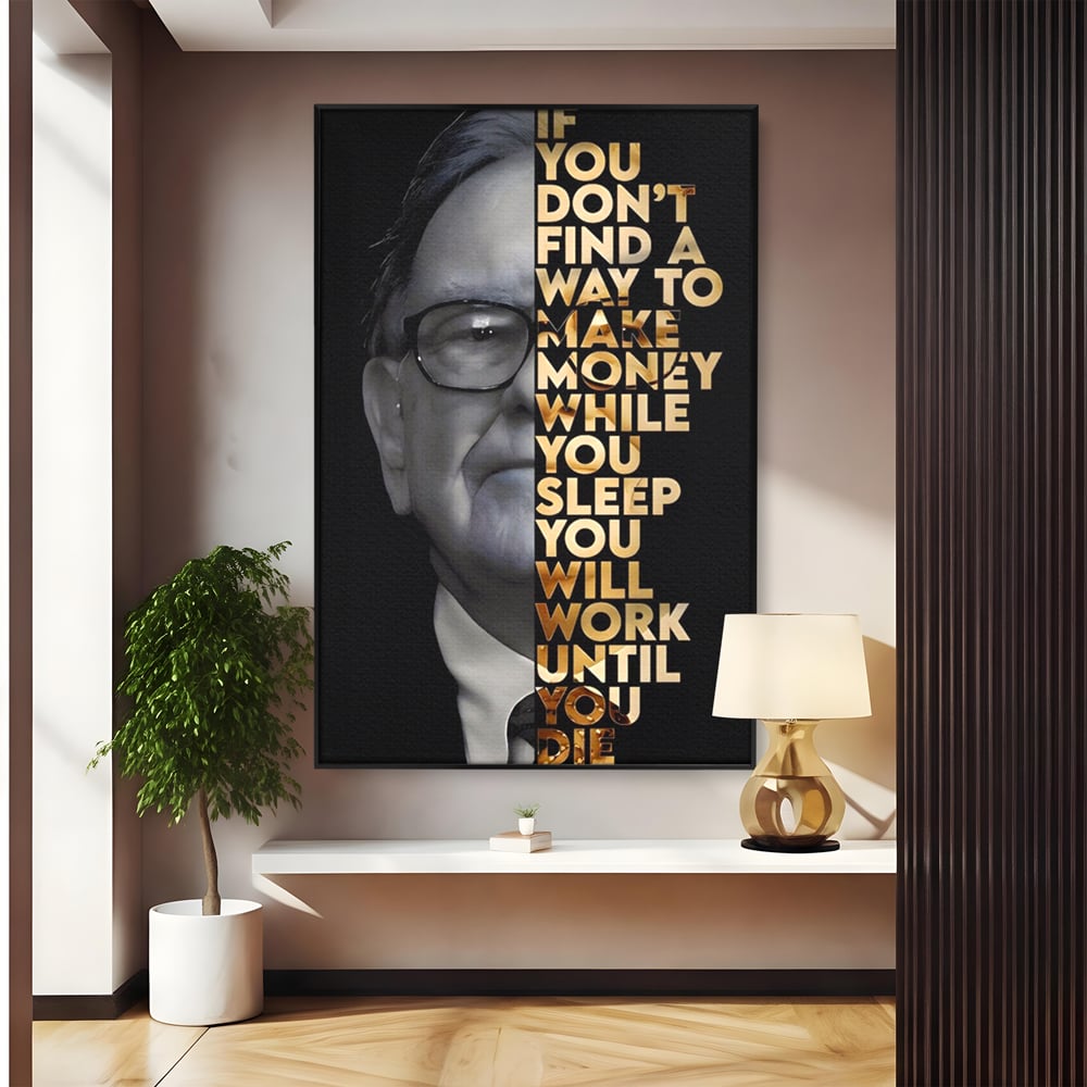 Leinwandbilder Premium LuxCanva® A1187, Warren Buffett , Geschäftsmann, Motivationsbild, Motivationsbild, Büro, Investor, leuchtende Farben
